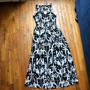 Athleta Black Ikat Bloom Ripple Maxi Dress M